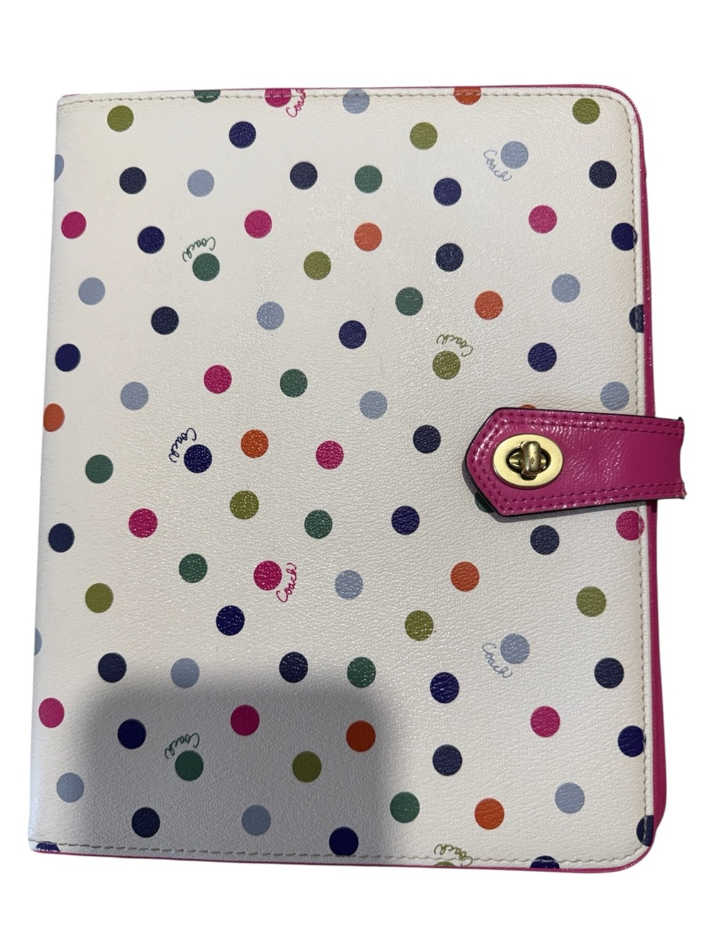 Coach Multicolour Polka Dot Pink iPad Tablet Folio Case